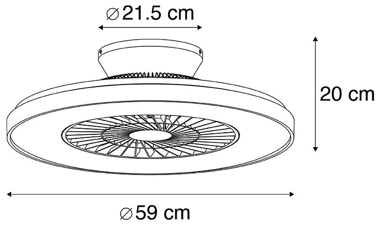 Wentylator sufitowy z lampą srebrny z efektem gwiazdy 60 cm z LED ściemnialny z pilotem - ClimoDesignerski Oswietlenie wewnetrzne