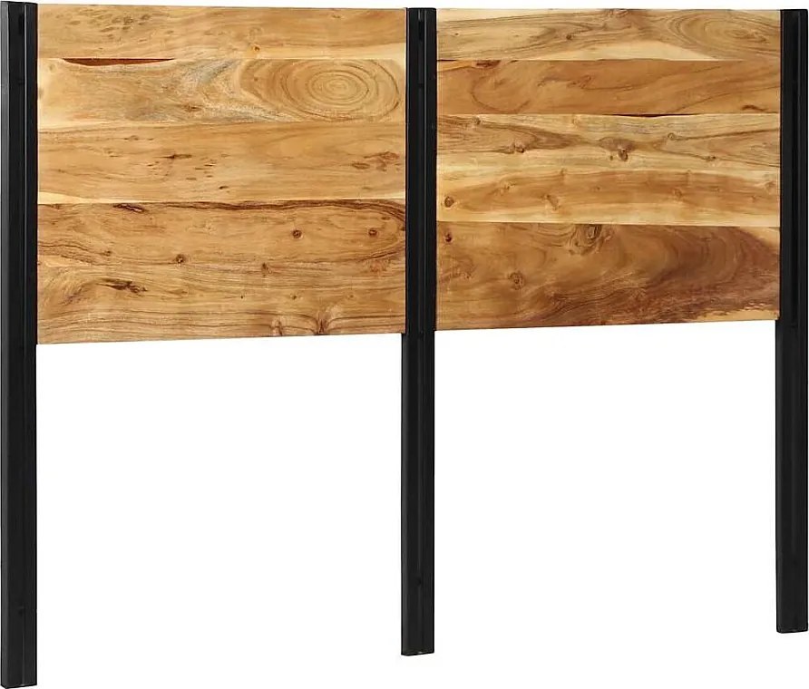 Zagłówek do łóżka 140 cm z litego naturalnego drewna akacjowego i solidnej metalowej ramy, wygodne wsparcie, bez schowka