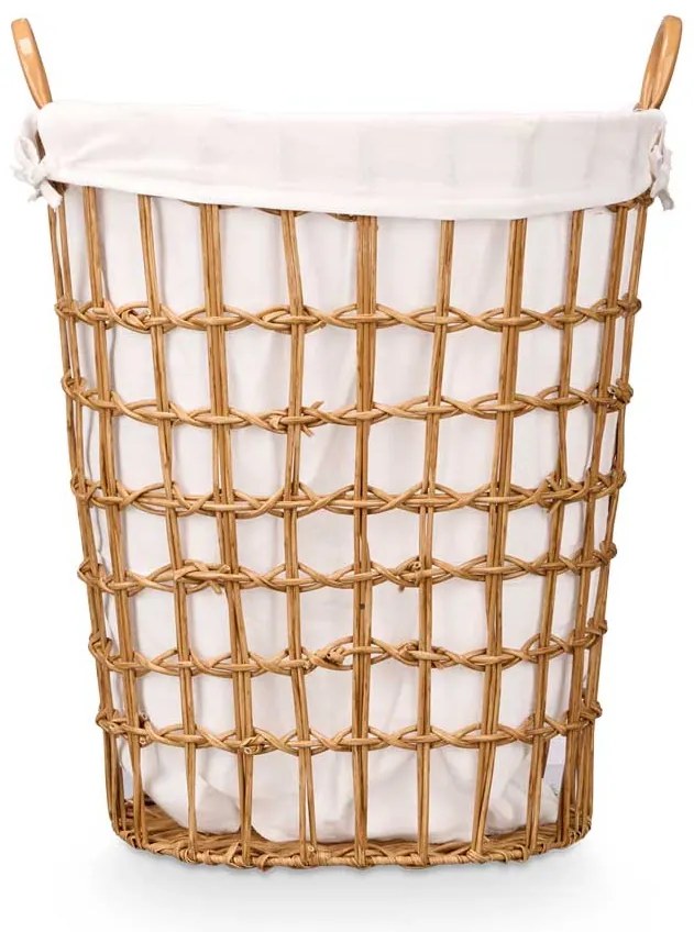 Kosz na pranie z materiałowym wkładem i uchwytami, 58 cm