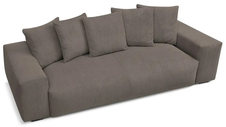 Szarobrązowa sztruksowa sofa 280 cm Voltaire – Bobochic Paris