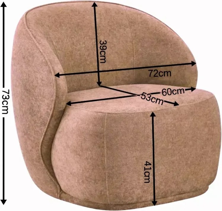 Fotel Cocon do salonu i sypialni z miękkim siedziskiem i designerską tkaniną bouclé