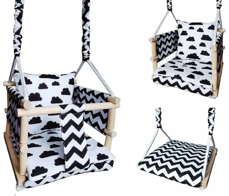 Biało-czarna huśtawka dla dziecka 3w1 C4-A73