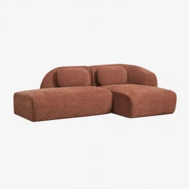 Sofa Modułowy Z Prawym Szezlongiem, 2-częściowy Z Lewym Szezlongiem, Tapicerowany Tkaniną Chenille Coquette Szenila Rdzawy Brąz - Sklum