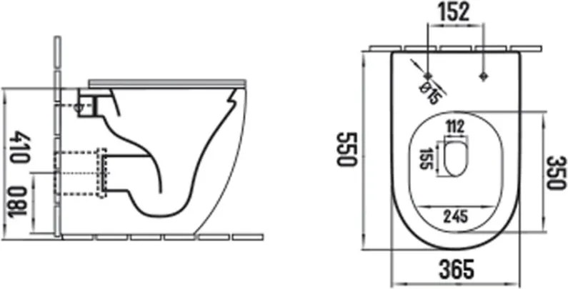 Mexen Lena miska wc stojąca Rimless Tornado z deską wolnoopadającą slim, duroplast, biała połysk - 3222T4000