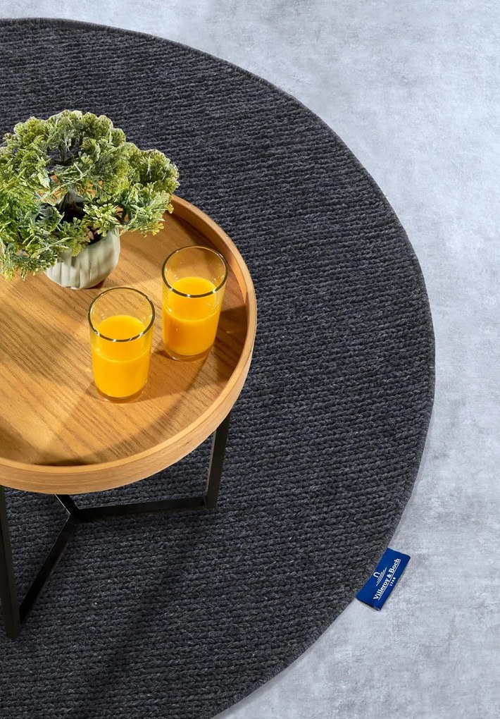 Dywan wełniany Villeroy &amp; Boch antracyt koło 160 cm x 160 cm