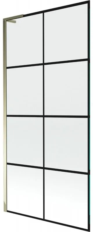Mexen Next L parawan nawannowy 1-skrzydłowy 90 x 150 cm, czarny wzór, złoty - 895-090-000-03-77-50