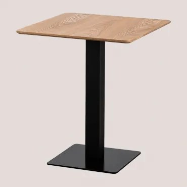 Kwadratowy Stolik Barowy Z Forniru Jesionowego Espresso Czarny & ↔︎ 60 Cm - Sklum