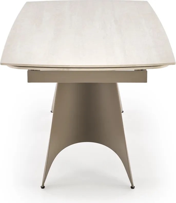 Rozkładany stół z blatem ze spieku w kolorze trawertynu Salix Halmar