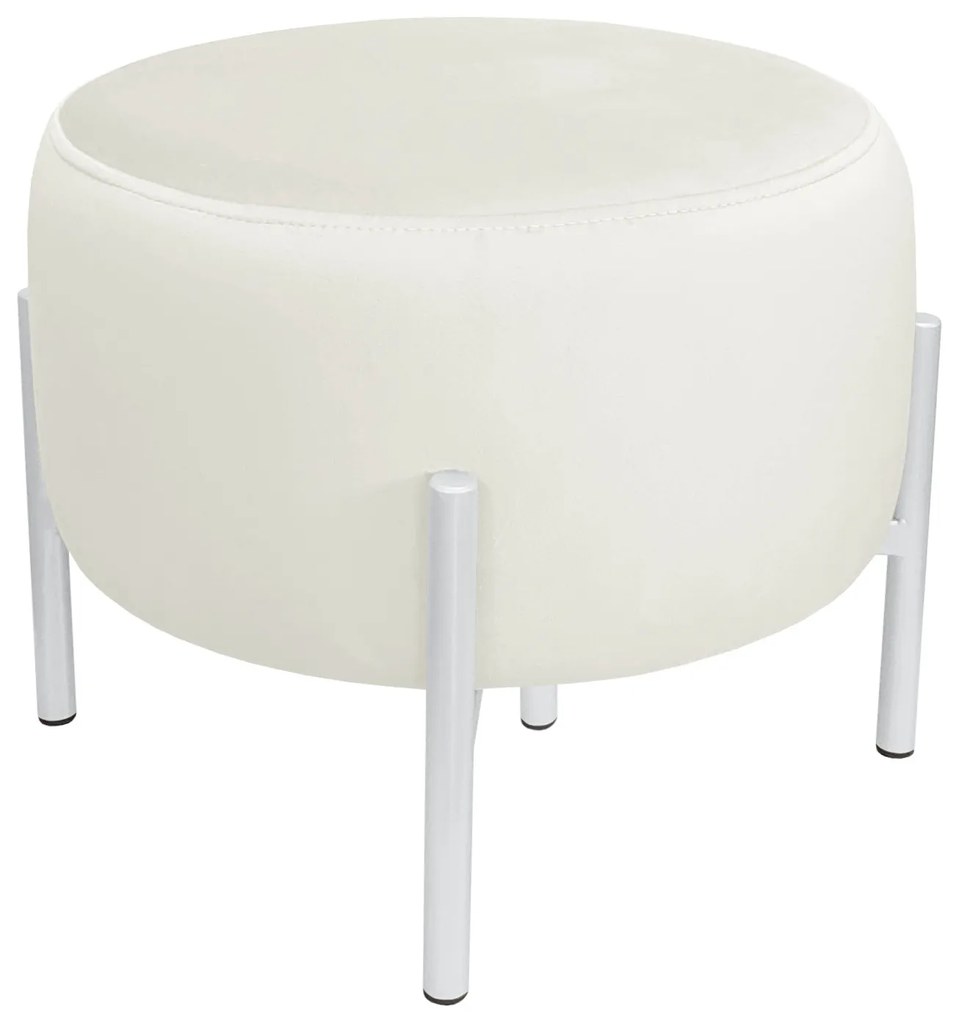 Pufa OLA LOFT ławka podnóżek metal biała MG50