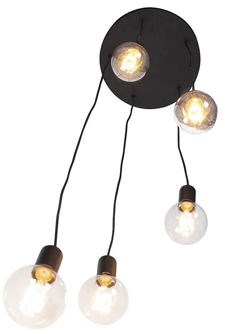 Nowoczesna lampa wisząca czarna 35 cm 5-światłowa - Facil Nowoczesny Oswietlenie wewnetrzne