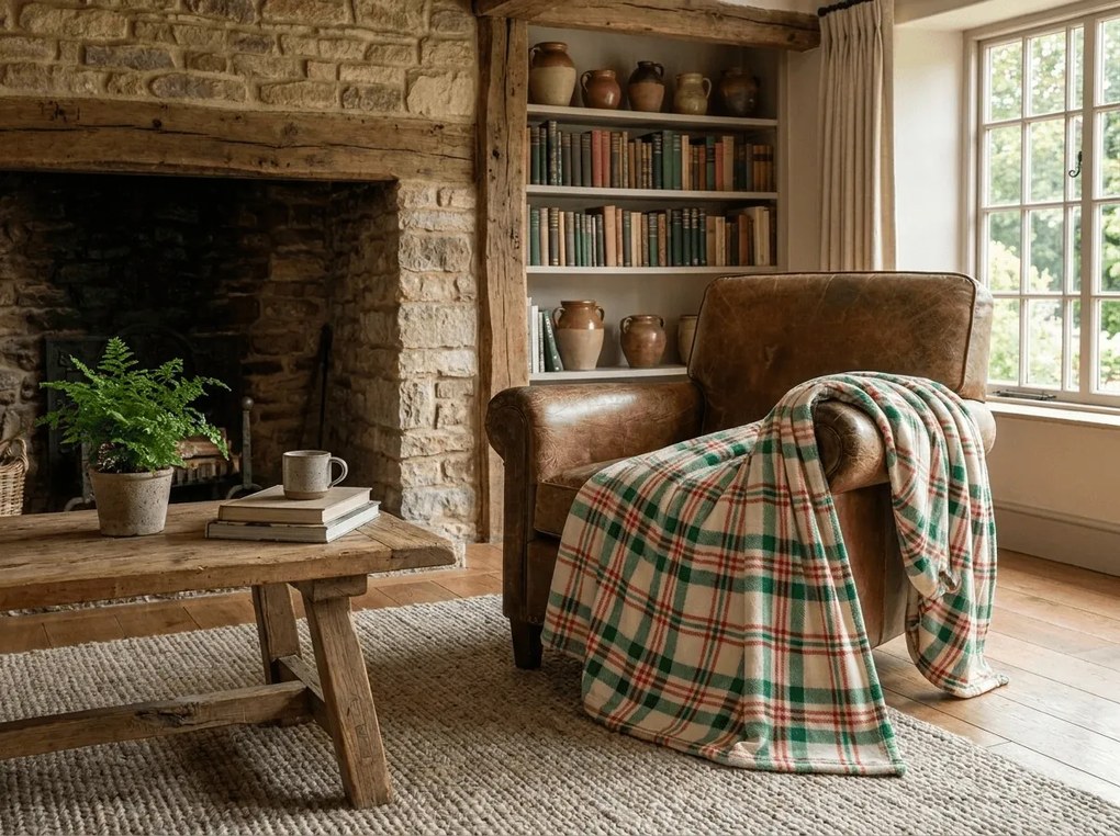 Mikropluszowy koc WINTER PLAID, kolorowy Rozmiar: 200 x 220 cm