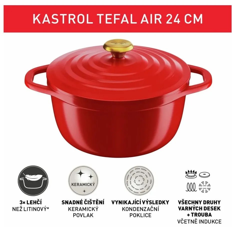 Garnek aluminiowy odpowiedni na indukcję 5 l Air – Tefal