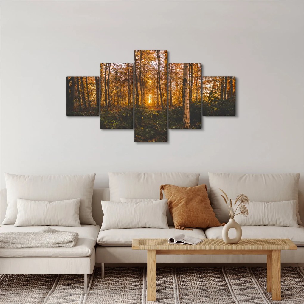 Obraz jesiennego lasu (125x70 cm)