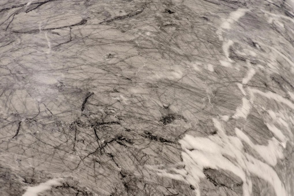 Okrągła mała ława, szklany blat, popielaty marmur/szkło 40/51 ARIANA