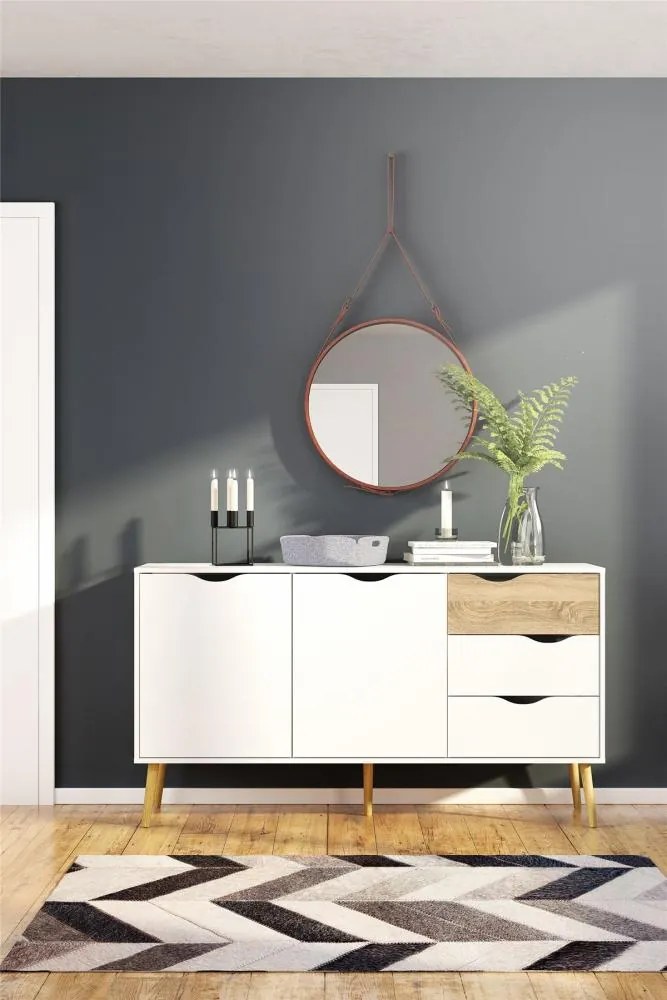 Biała komoda OSLO 75381 z 3 szufladami