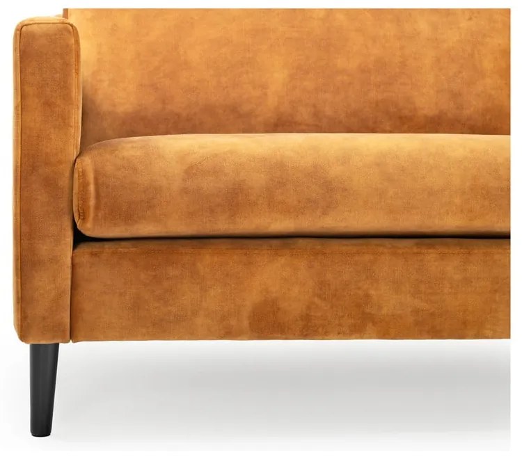 Żółta sofa z aksamitnym obiciem Scandic Adagio, szer. 220 cm