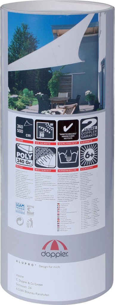 Derby ALUPRO 360x360x360 cm - czerwona markiza przeciwsłoneczna