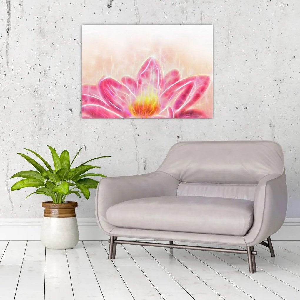 Obraz na szkle kwiatu lotosu (70x50 cm)