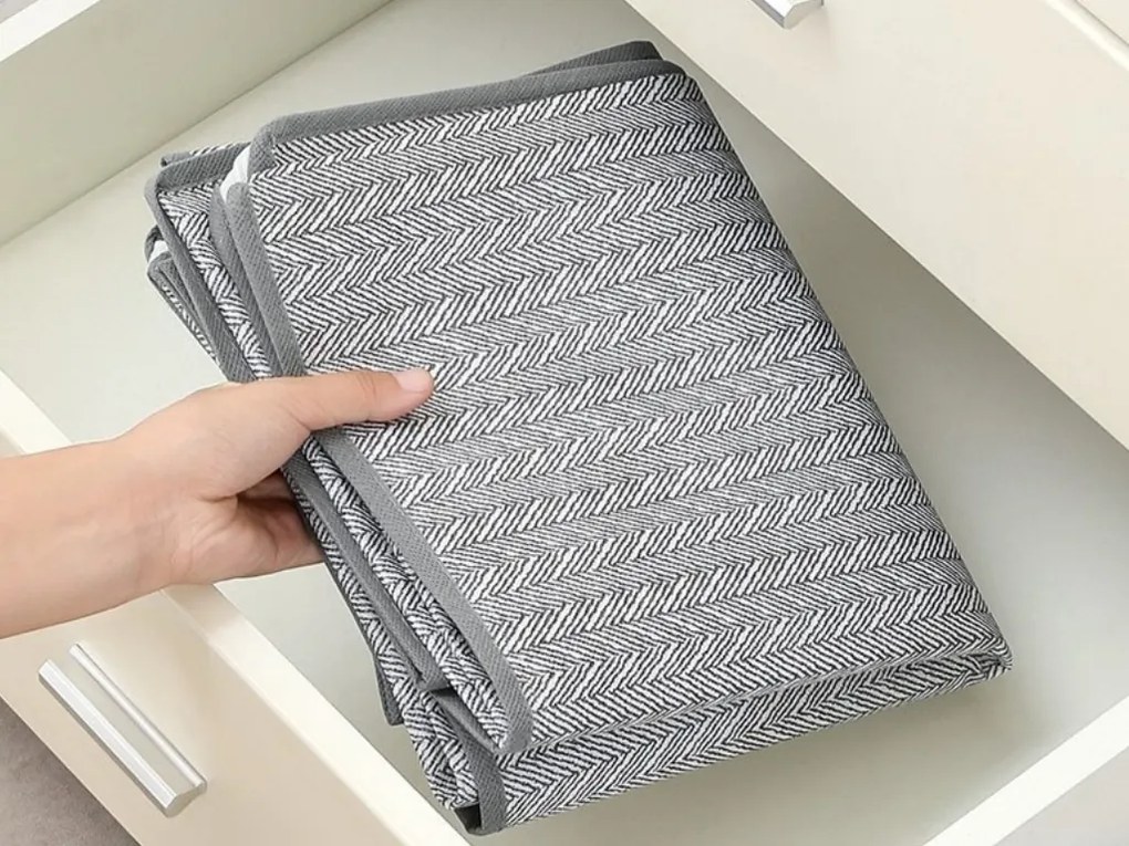 PrzytulneMieszkanie.pl PrzytulneMieszkanie.pl Tekstylne pudełko na pościel pod łóżko EASY 90 L 80x47x25 cm, szare