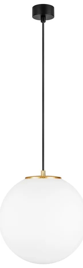 Biała lampa wisząca z obwódką w kolorze złota Sotto Luce TSUKI L
