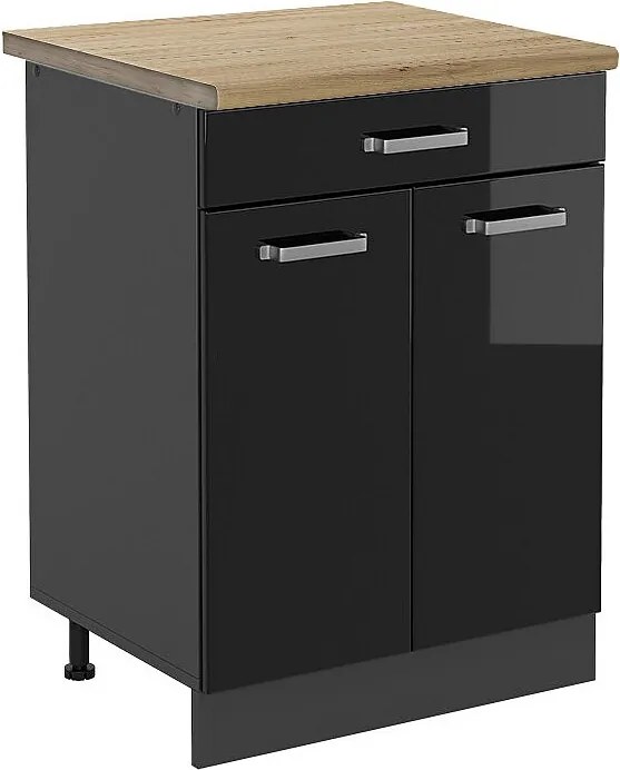Szafka dolna do kuchni czarny wysoki połysk 60x60x81.6 r-line