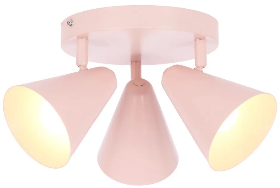 Jasnoróżowa lampa sufitowa z metalowym kloszem 34x34 cm Amor – Candellux Lighting