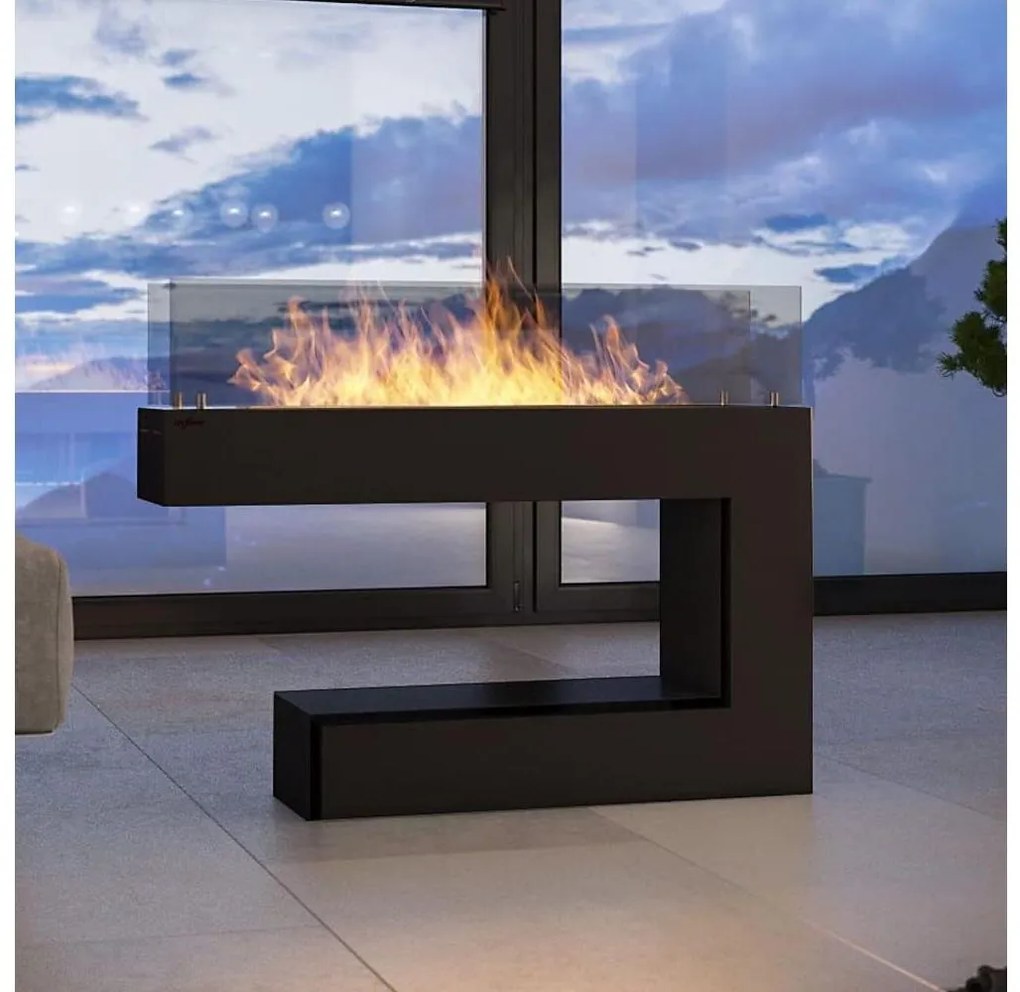 InFire - Kominek BIO 110x92 cm 3kW czarny