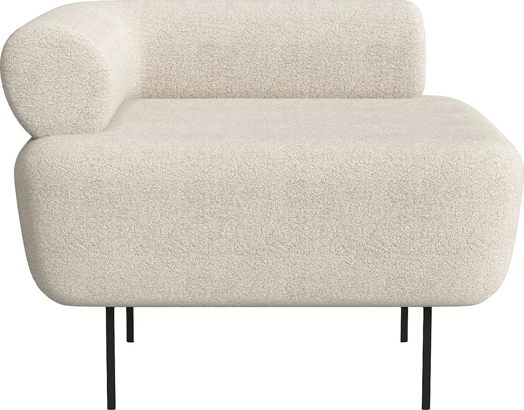 Fotel z tkaniny z bukli w kolorze złamanej bieli DORIGO