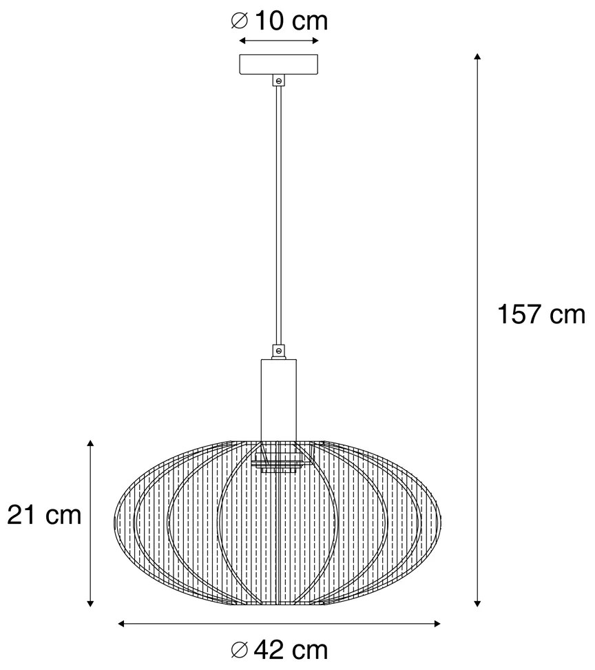 Lampa wisząca Japandi beżowa z materiałowym abażurem - BidaJapandi Oswietlenie wewnetrzne