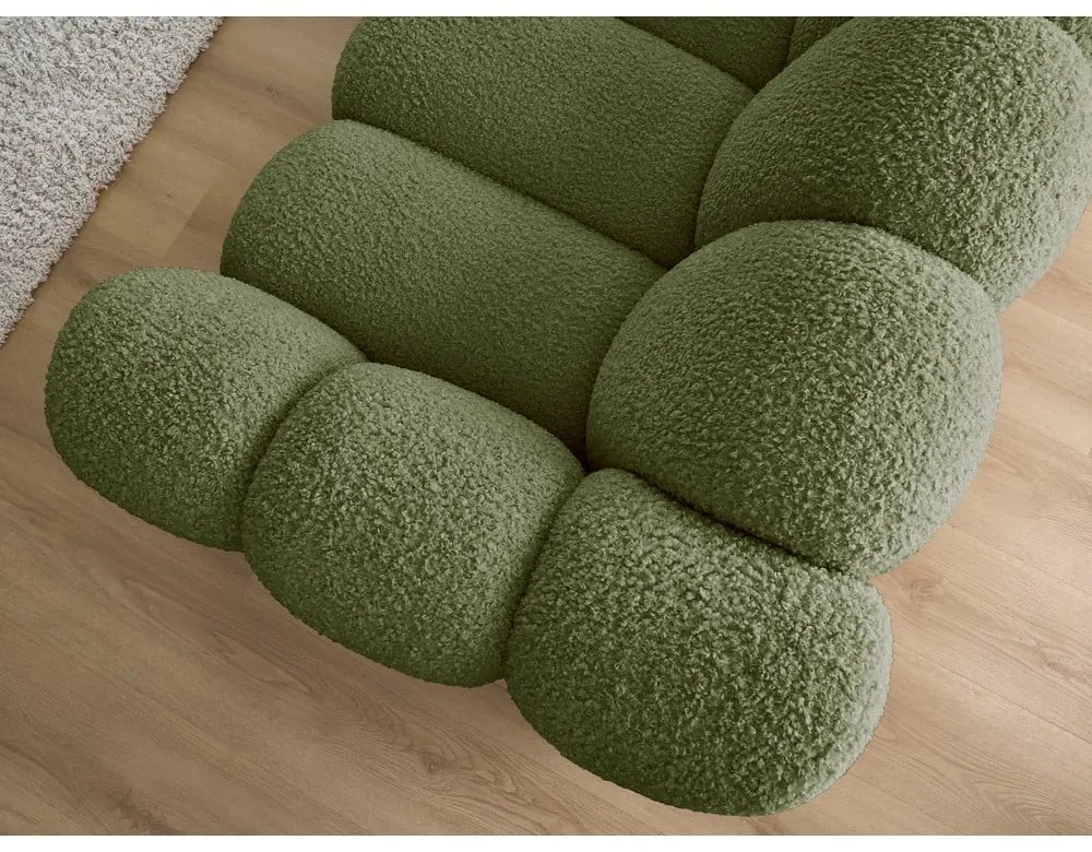 Zielona sofa z materiału bouclé 232 cm Hippolyte – Bobochic Paris