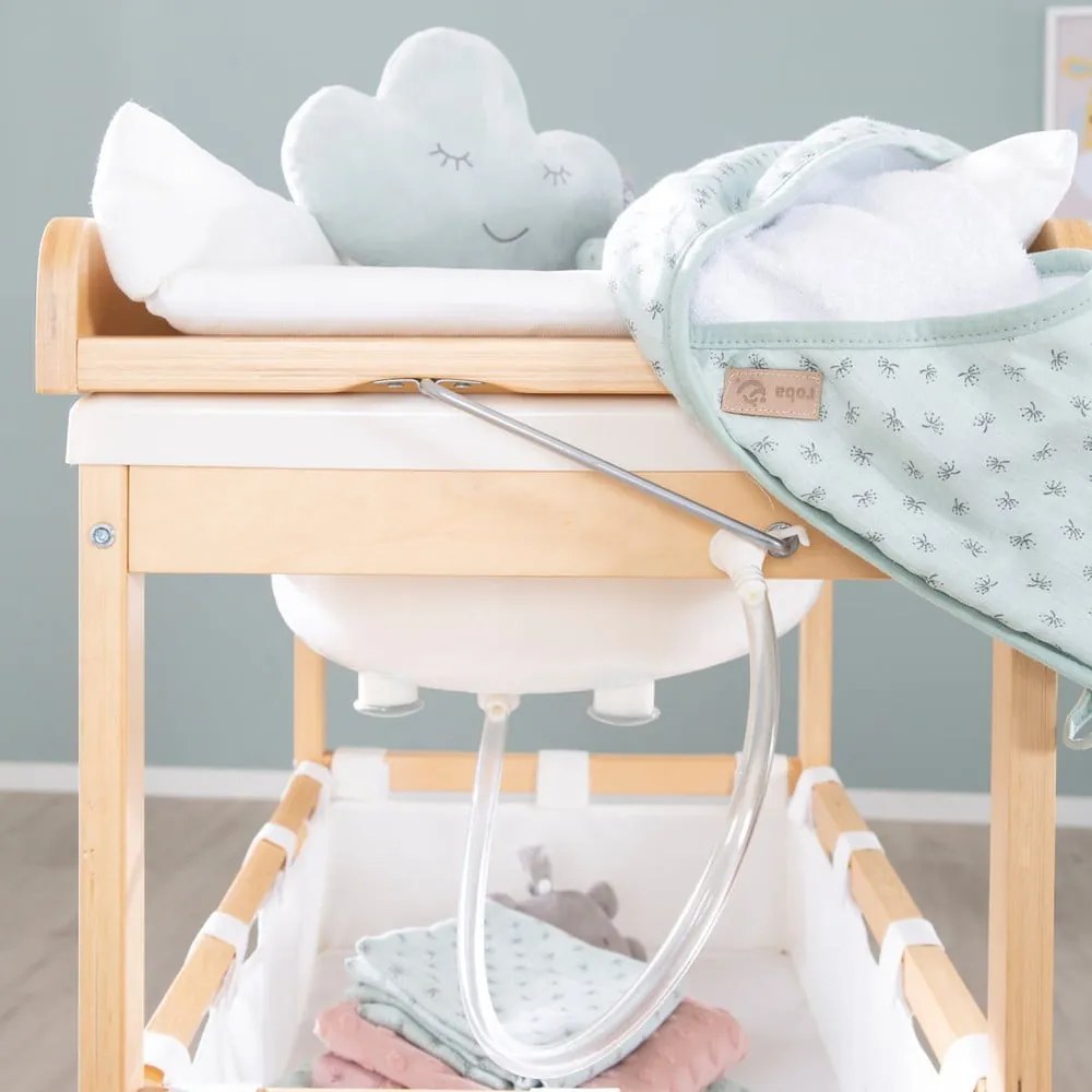 Biało-naturalny przewijak w dekorze brzozy Baby Pool – Roba