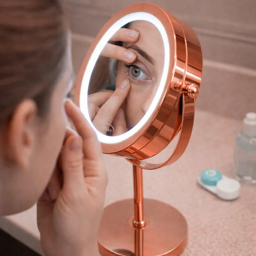 Lusterko Do Makijażu PREMIUM Kosmetyczne POWIĘKSZAJĄCE 10X Podświetlane LED