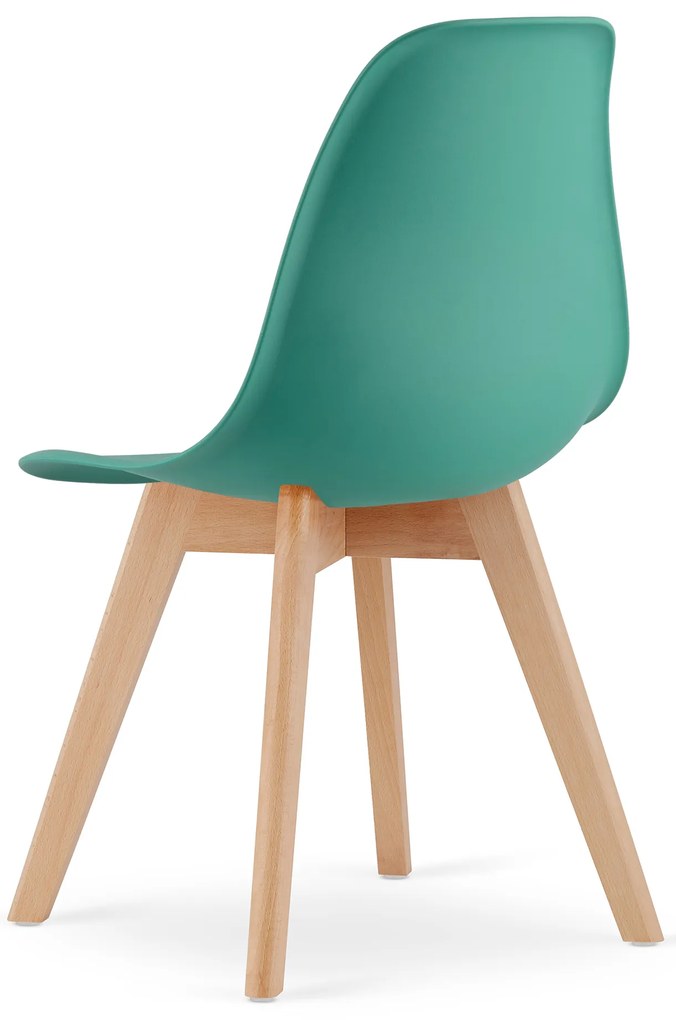 Zielone krzesło KITO z bukowymi nogami
