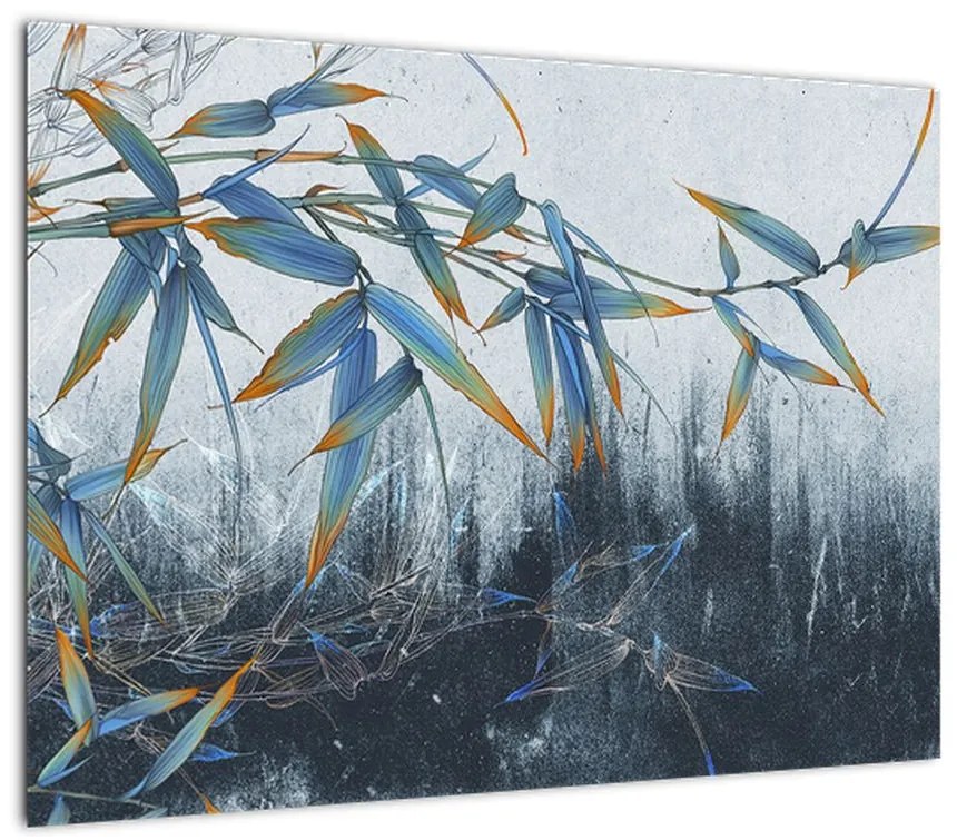 Obraz - Bambus na ścianie (70x50 cm)