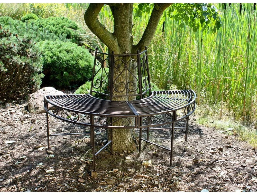 Czarna metalowa ławka ogrodowa Narvi – Garden Pleasure