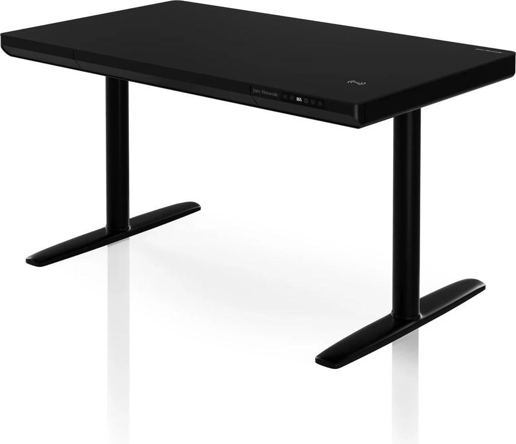 Biurko elektryczne sit-stand z szufladą i ładowarką bezprzewodową Qi czarne, 1200 mm: ELLIS