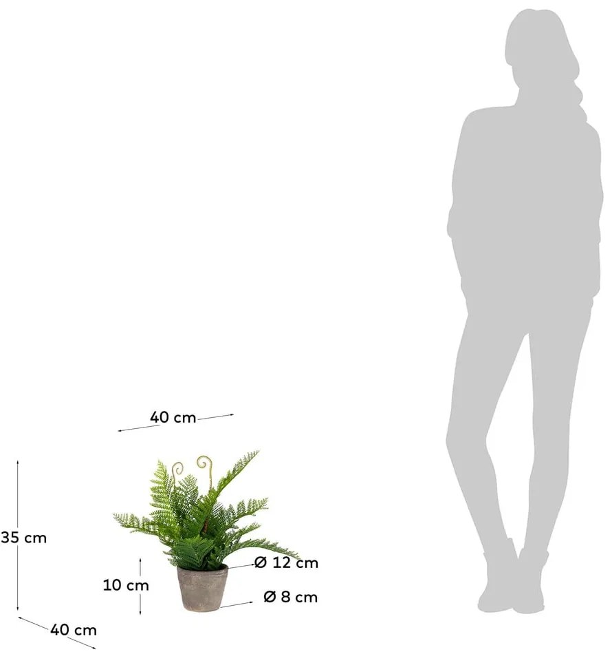 Sztuczny kwiat w doniczce z cementu Kave Home, wys. 35 cm