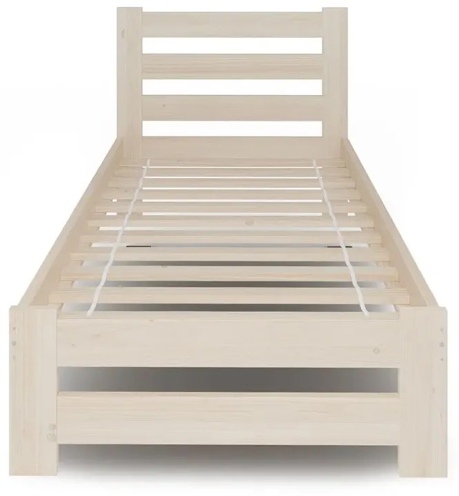Drewniane jednoosobowe łóżko skandynawskie 90x200 - Lids 3X