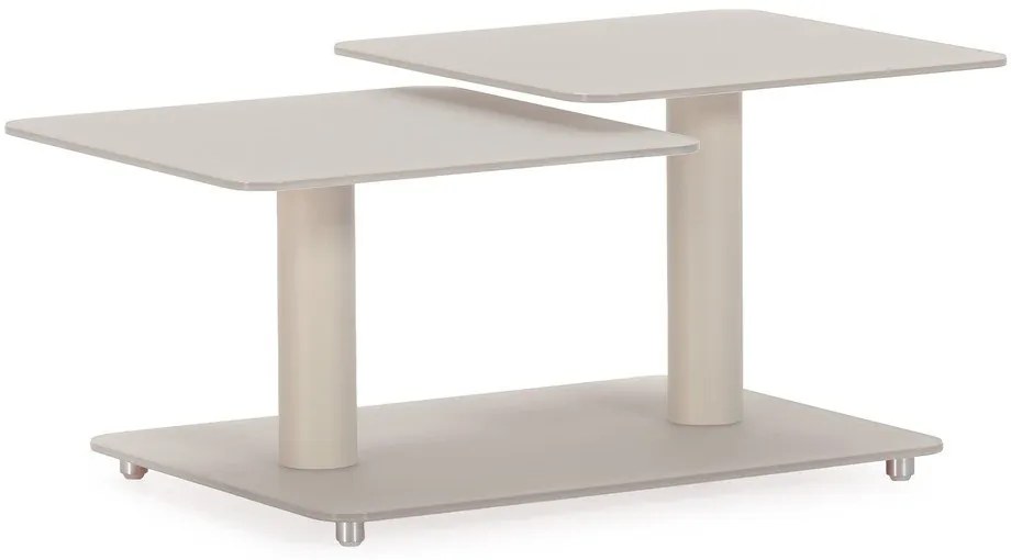 Kremowy szklany stolik 54x115 cm Elvi – Marckeric