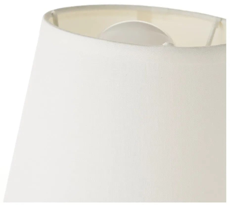 Biało-brązowa ceramiczna lampa stołowa z tekstylnym kloszem (wys. 24 cm) – Casa Selección