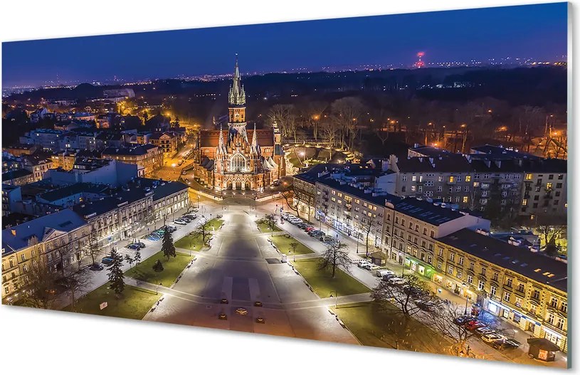 Panel Szklany Nocny Widok na Kościół Mariacki