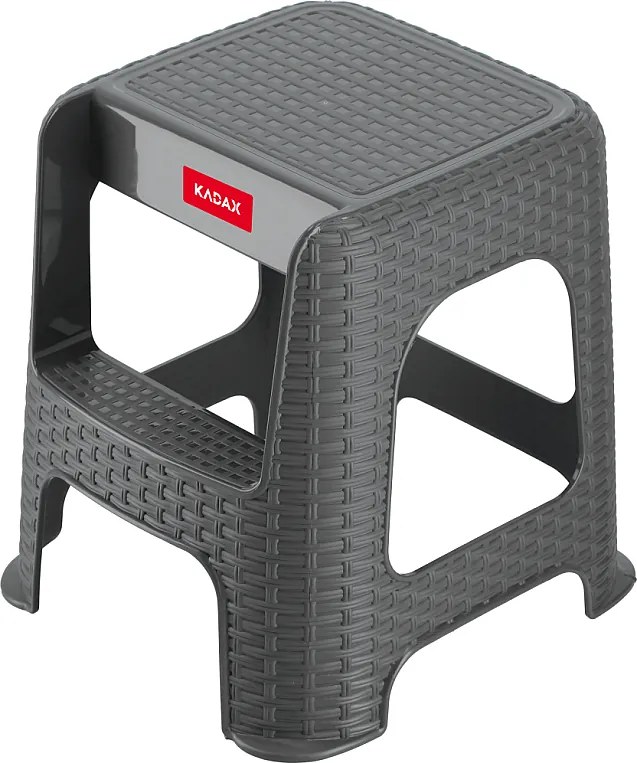 KADAX Taboret ze schodkiem, 2 stopnie, szary, 160 kg