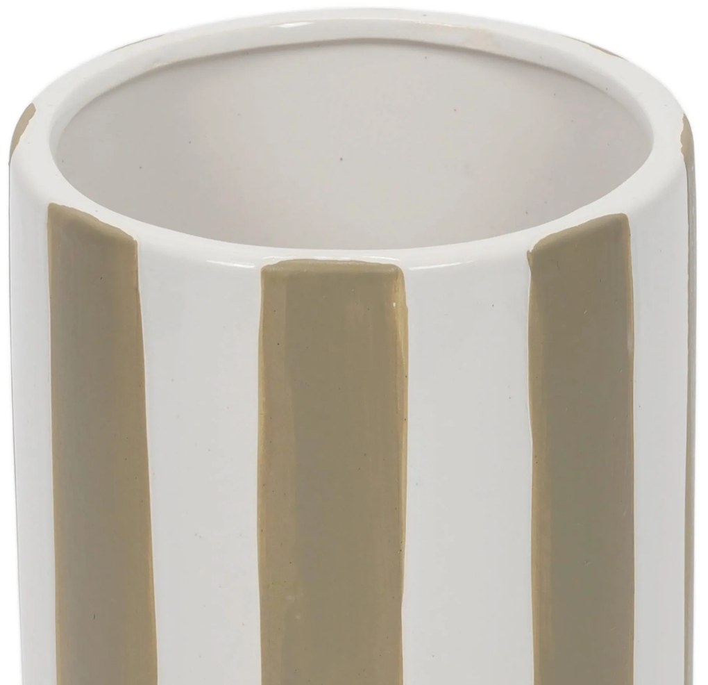 Ceramiczny wazon w grube pionowe pasy, Ø 12 x 20 cm
