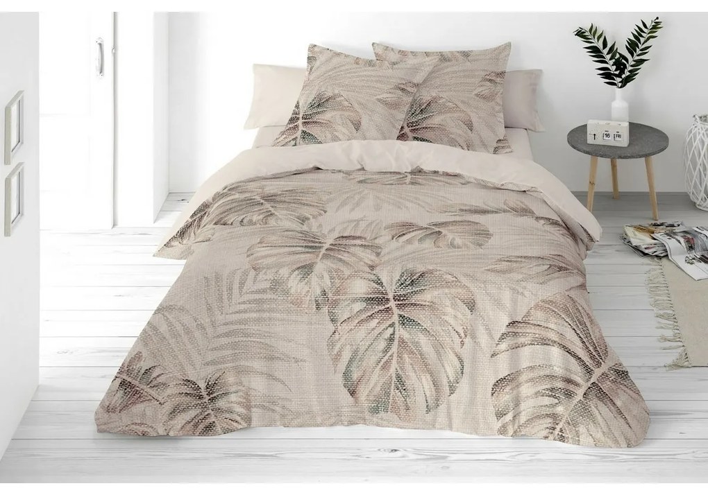 Pościel z mieszanki bawełny i lnu Monstera, 160 x 200 cm, 2 szt. 70 x 80 cm