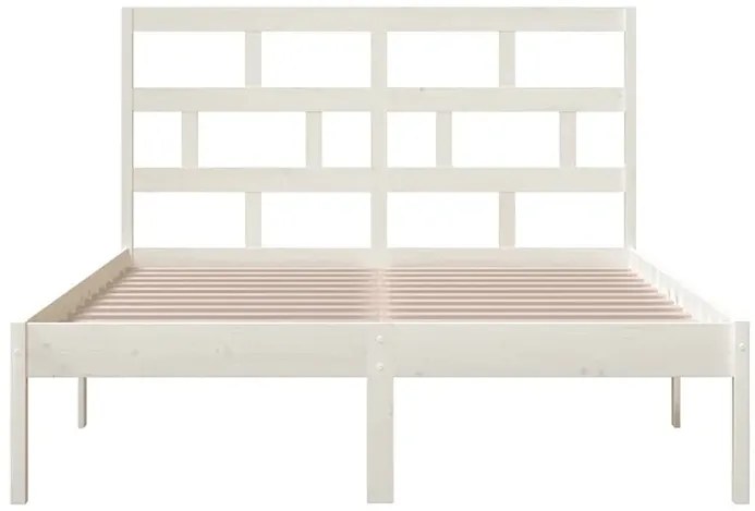 Białe drewniane łóżko z zagłówkiem 120x200 - Adia 4X