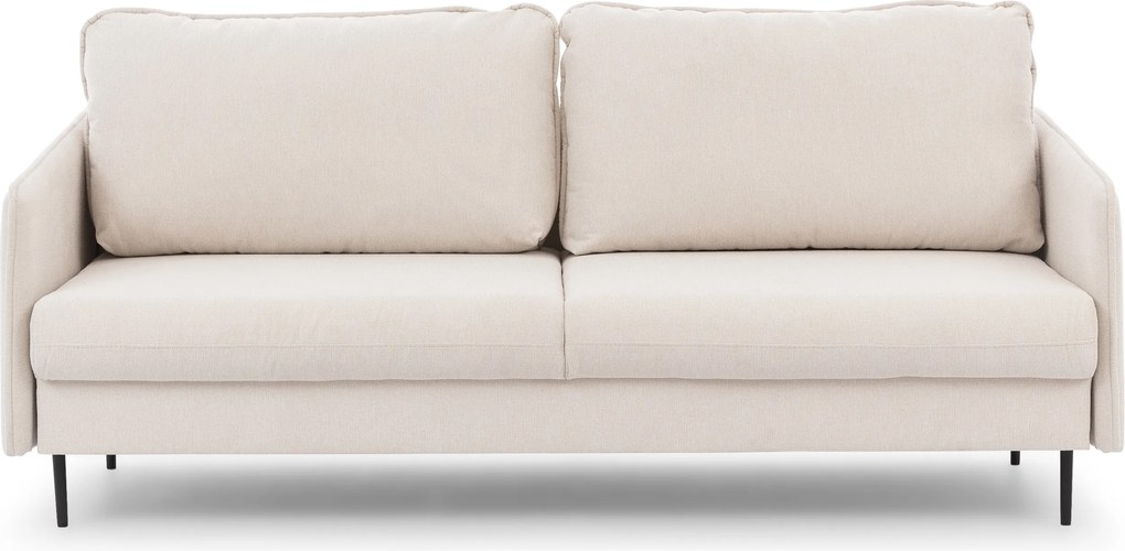 Kanapa z funkcją spania Taila - beżowa plecionka Loft 01 / czarne nogi