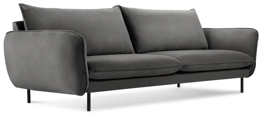 Ciemnoszara aksamitna sofa Cosmopolitan Design Vienna, 230 cm