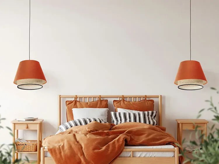 Czerwona stożkowa lampa wisząca boho - A343 F2-G81