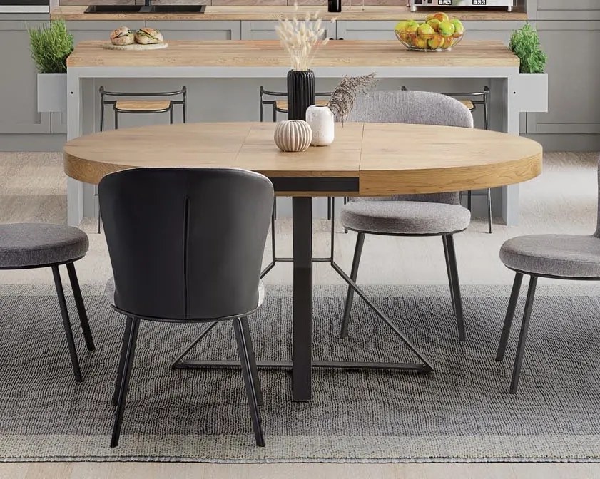 Okrągły stół rozkładany w stylu industrialnym Mercy