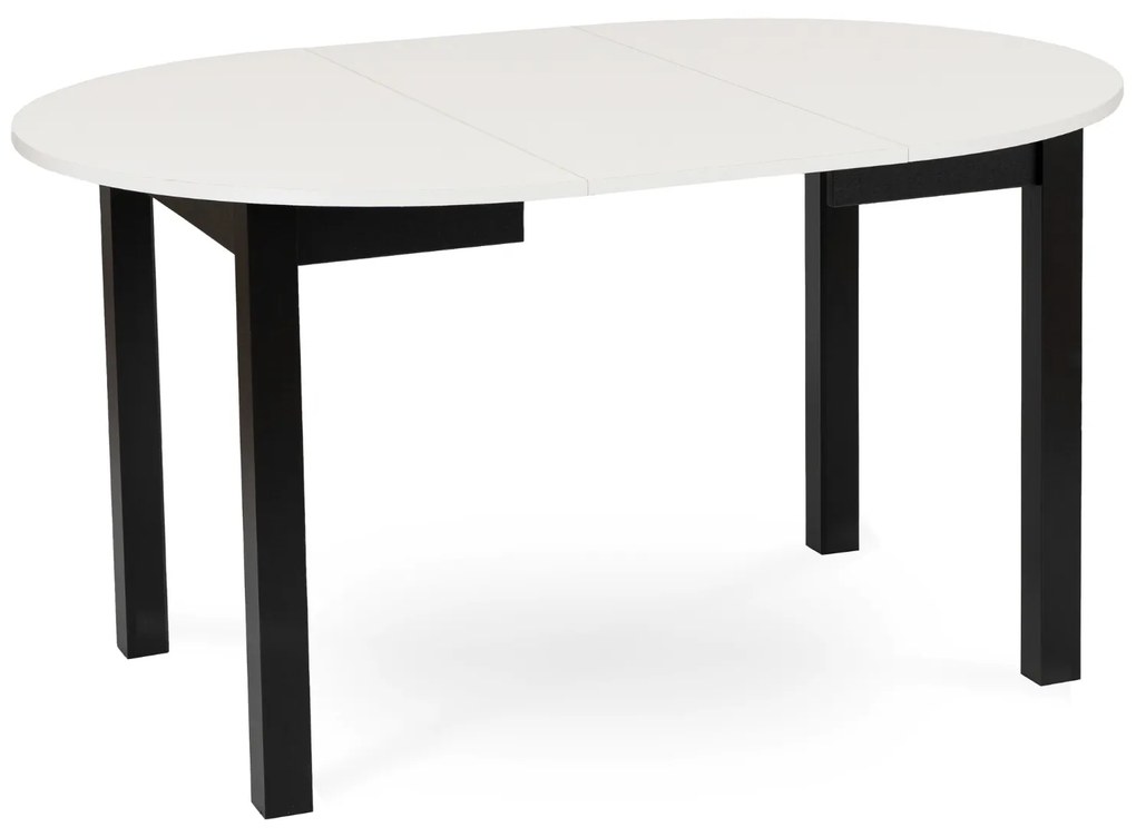 Stół Okrągły Rozkładany HARRY 102-142 cm Biały/Czarny Nowoczesny